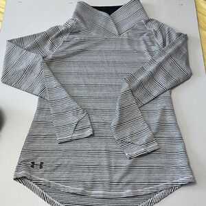 Under Armour Black and White Striped Pullover